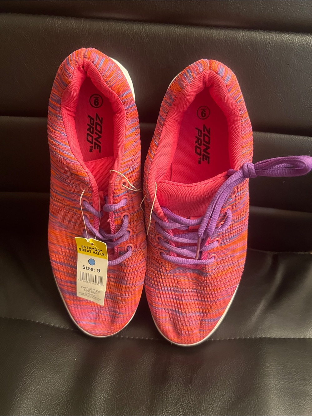 Zone Pro Women's Pink & Purple Knit Lace-Up Athletic Sneakers